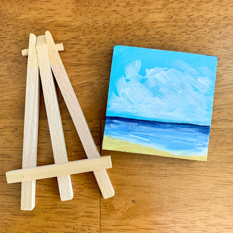 Tropical Seas Landscape Original Acrylic Painting - 3x3 Tiny Art - april bern photography