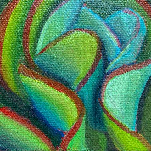 3x3 Tiny Kalanchoe Original Oil Painting - 3x3 Tiny Art - april bern photography