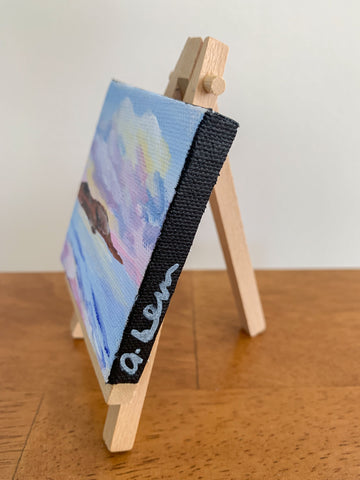 Small Seascape Original Acrylic Painting - 3x3 Tiny Art - april bern photography