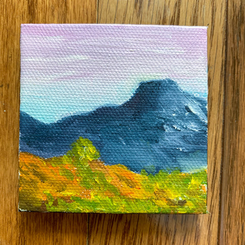 Pedernal Mountain New Mexico Landscape  - 3x3 Tiny Art