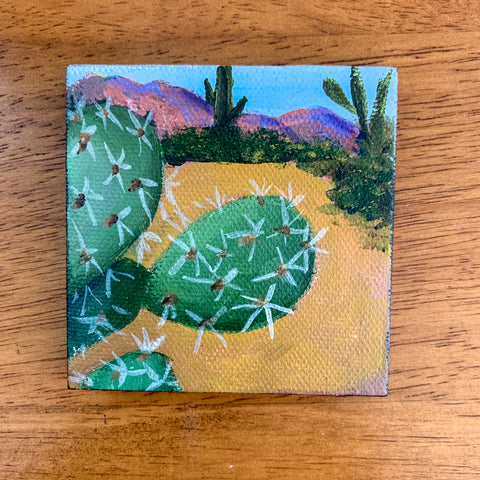 Arizona Desert Landscape  - 3x3 Tiny Art