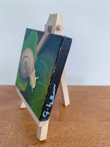 Follow Your Dreams Tiny Snail Painting - 3x3 Tiny Art - april bern photography