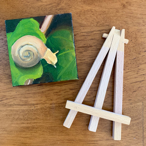 Follow Your Dreams Tiny Snail Painting - 3x3 Tiny Art - april bern photography