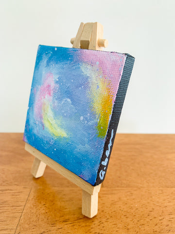 Mini Galaxy Abstract Painting - 3x3 Tiny Art - april bern photography
