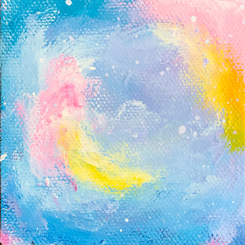Mini Galaxy Abstract Painting - 3x3 Tiny Art - april bern photography