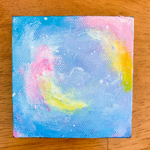 Mini Galaxy Abstract Painting - 3x3 Tiny Art - april bern photography