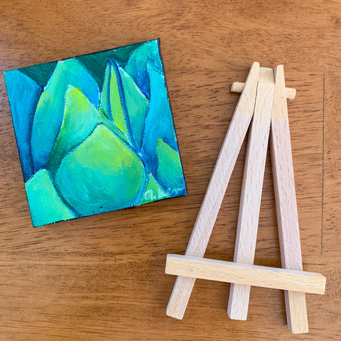 Tiny Agave Original Oil Painting - 3x3 Tiny Art - april bern photography
