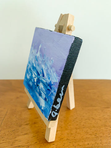 Rough Seas Original Oil Painting - 3x3 Tiny Art - april bern photography