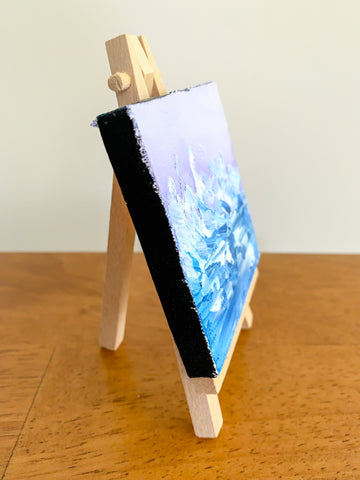 Rough Seas Original Oil Painting - 3x3 Tiny Art - april bern photography