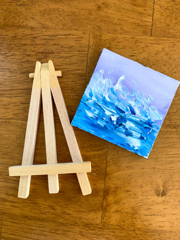 Rough Seas Original Oil Painting - 3x3 Tiny Art - april bern photography