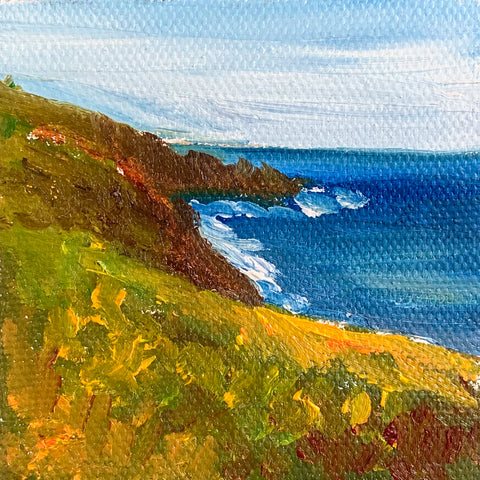 Maui Coast Original Oil Painting - 3x3 Tiny Art - april bern photography