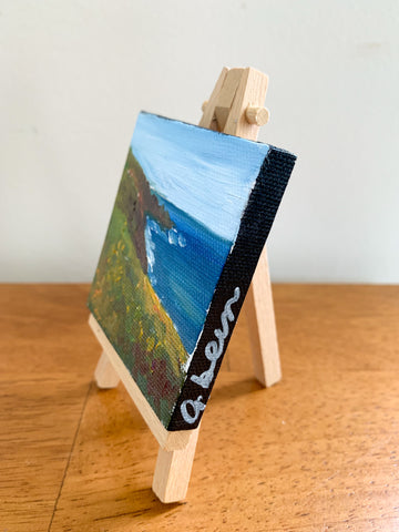 Maui Coast Original Oil Painting - 3x3 Tiny Art - april bern photography