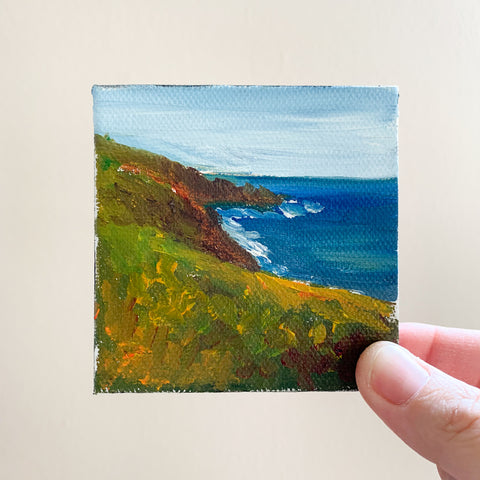 Maui Coast Original Oil Painting - 3x3 Tiny Art