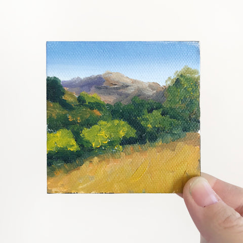 California Landscape Original Oil Painting - 3x3 Tiny Art - april bern photography