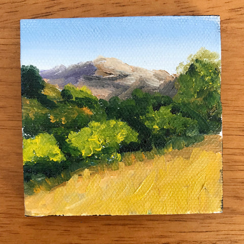 California Landscape Original Oil Painting - 3x3 Tiny Art - april bern photography