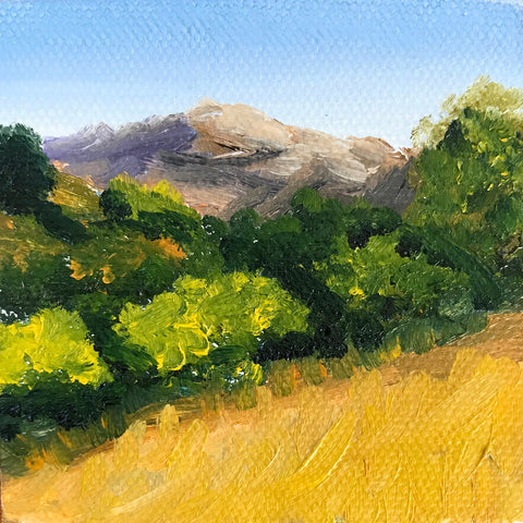 California Landscape Original Oil Painting - 3x3 Tiny Art - april bern photography