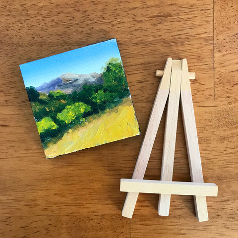 California Landscape Original Oil Painting - 3x3 Tiny Art - april bern photography