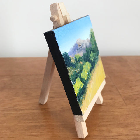 California Landscape Original Oil Painting - 3x3 Tiny Art - april bern photography
