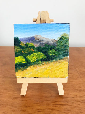 California Landscape Original Oil Painting - 3x3 Tiny Art - april bern photography