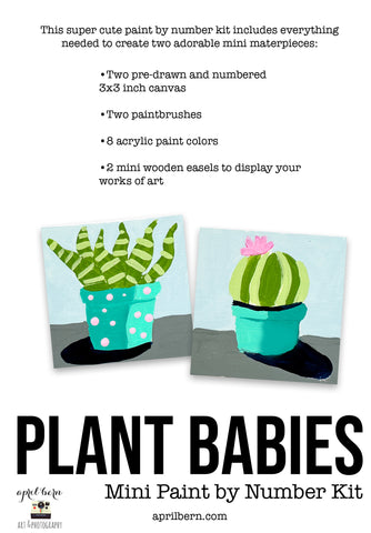 DIY Mini Succulent Cactus Paint By Number Kit - Sansevieria and Cactus