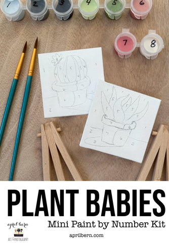 DIY Mini Succulent Cactus Paint By Number Kit - Sansevieria and Cactus