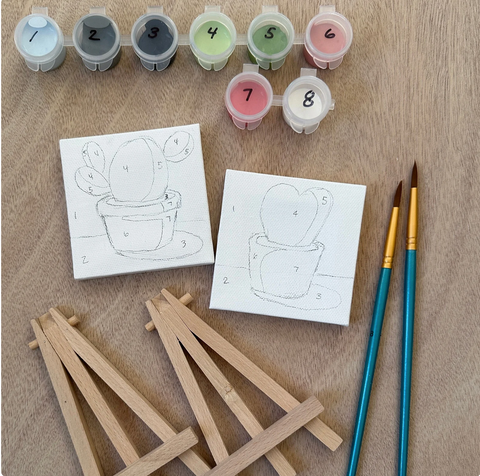DIY Mini Succulent Cactus Paint By Number Kit