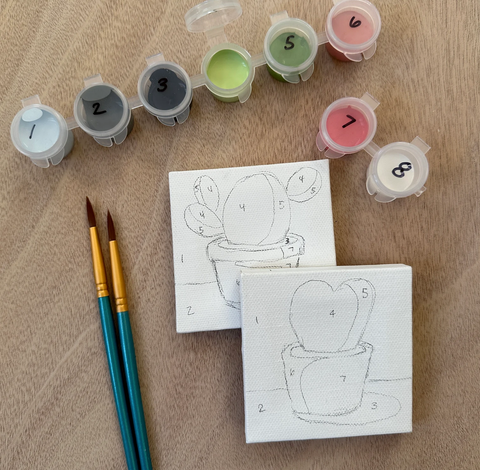DIY Mini Succulent Cactus Paint By Number Kit