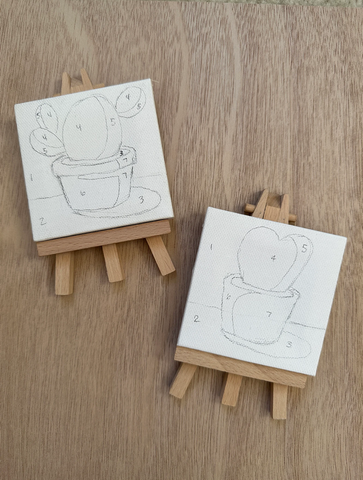 DIY Mini Succulent Cactus Paint By Number Kit