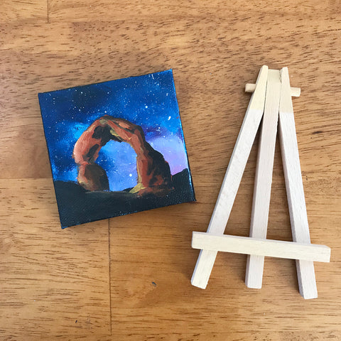 Arches National Park Original Acrylic Painting - 3x3 Tiny Art - april bern photography