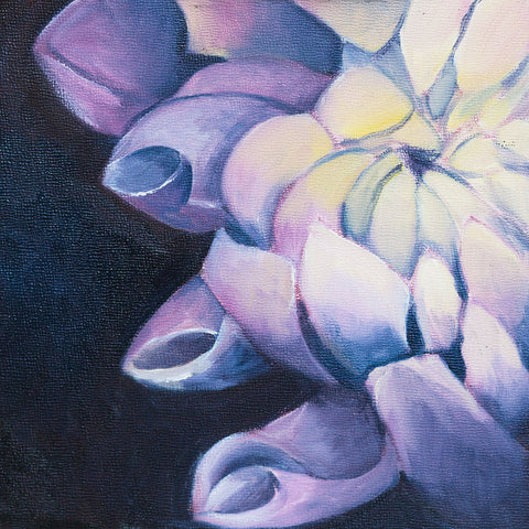 Dahlia Oil Painting - Flower Painting 8"x8" - april bern art & photography