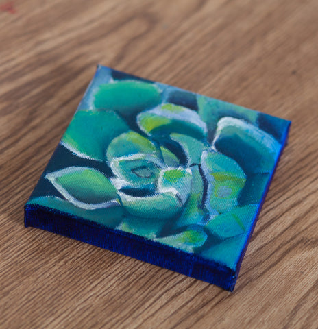 Mini Succulent Oil Painting, Small Succulent Art - april bern art & photography
