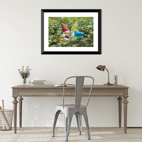 Gnome Kisses - Garden Gnome Print - april bern art & photography
