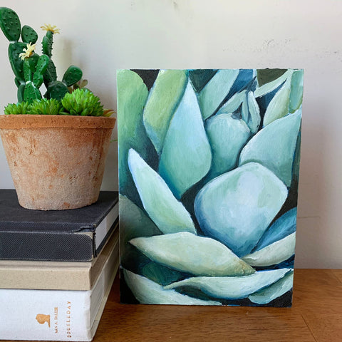 9x6 Southwest Agave Oil Painting on Canvas Panel - Ready to Frame Art - april bern photography