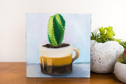 Succulent Painting - Vintage Mug - april bern art & photography