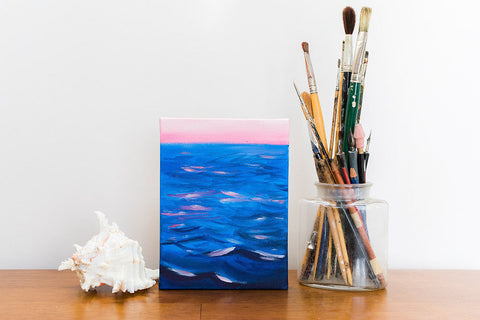 Lake Michigan Sunrise Painting - Original Oil Painting - april bern art & photography