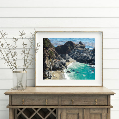 Big Sur Waterfall - California Coast Art Print - april bern art & photography