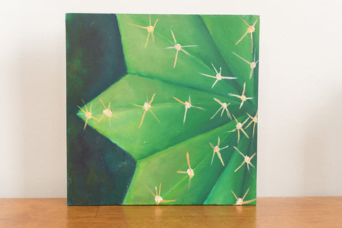 Cactus Original Oil Painting - 8x8 inch Original Oil Painting - april bern art & photography