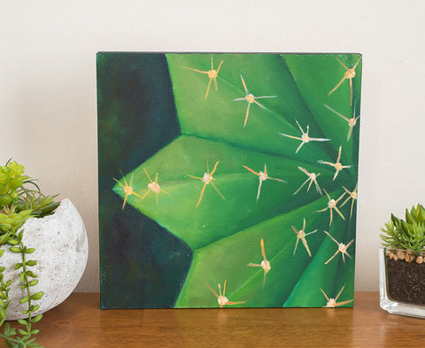 Cactus Original Oil Painting - 8x8 inch Original Oil Painting
