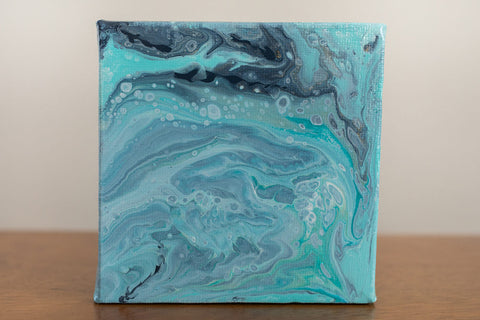 Underwater - 4x4 Abstract Acrylic Painting - april bern art & photography