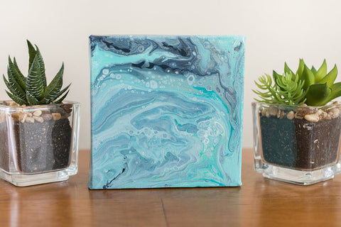 Underwater - 4x4 Abstract Acrylic Painting - april bern art & photography