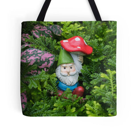 Ready to Ship - 16x16 Garden Gnome Canvas Tote Bag - april bern art & photography