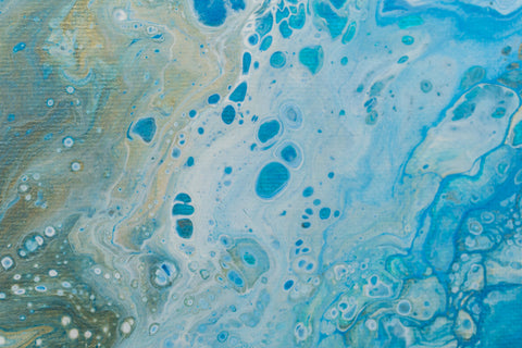 Ocean Abstract Art - 10 x 10 Blue Acrylic Painting - april bern art & photography