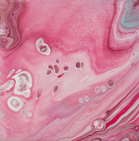 Small Pink Agate Painting - 4x4 Abstract Art - april bern art & photography