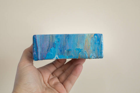 Small Blue and Purple Agate Painting - 4x4 Abstract Art - april bern art & photography
