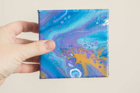 Purple Nebula Painting - 4x4 Abstract Art - april bern art & photography