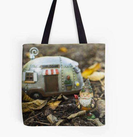 Ready to Ship - 13x13 Adventure Gnome Canvas Tote Bag - april bern art & photography