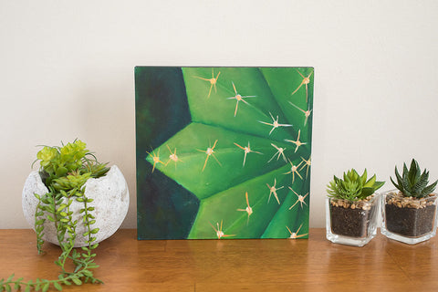 Cactus Original Oil Painting - 8x8 inch Original Oil Painting - april bern art & photography
