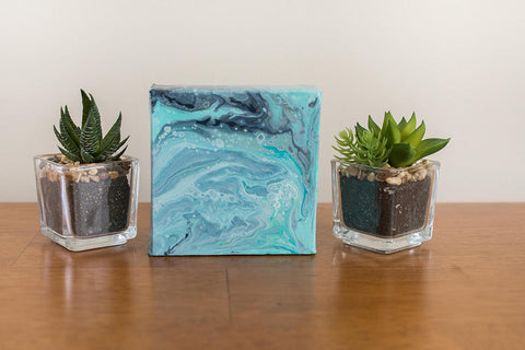 Underwater - 4x4 Abstract Acrylic Painting - april bern art & photography