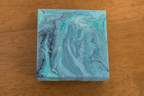 Underwater - 4x4 Abstract Acrylic Painting - april bern art & photography