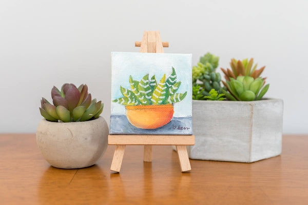 succulent plant painting Mini Succulent Zebra Plant Painting